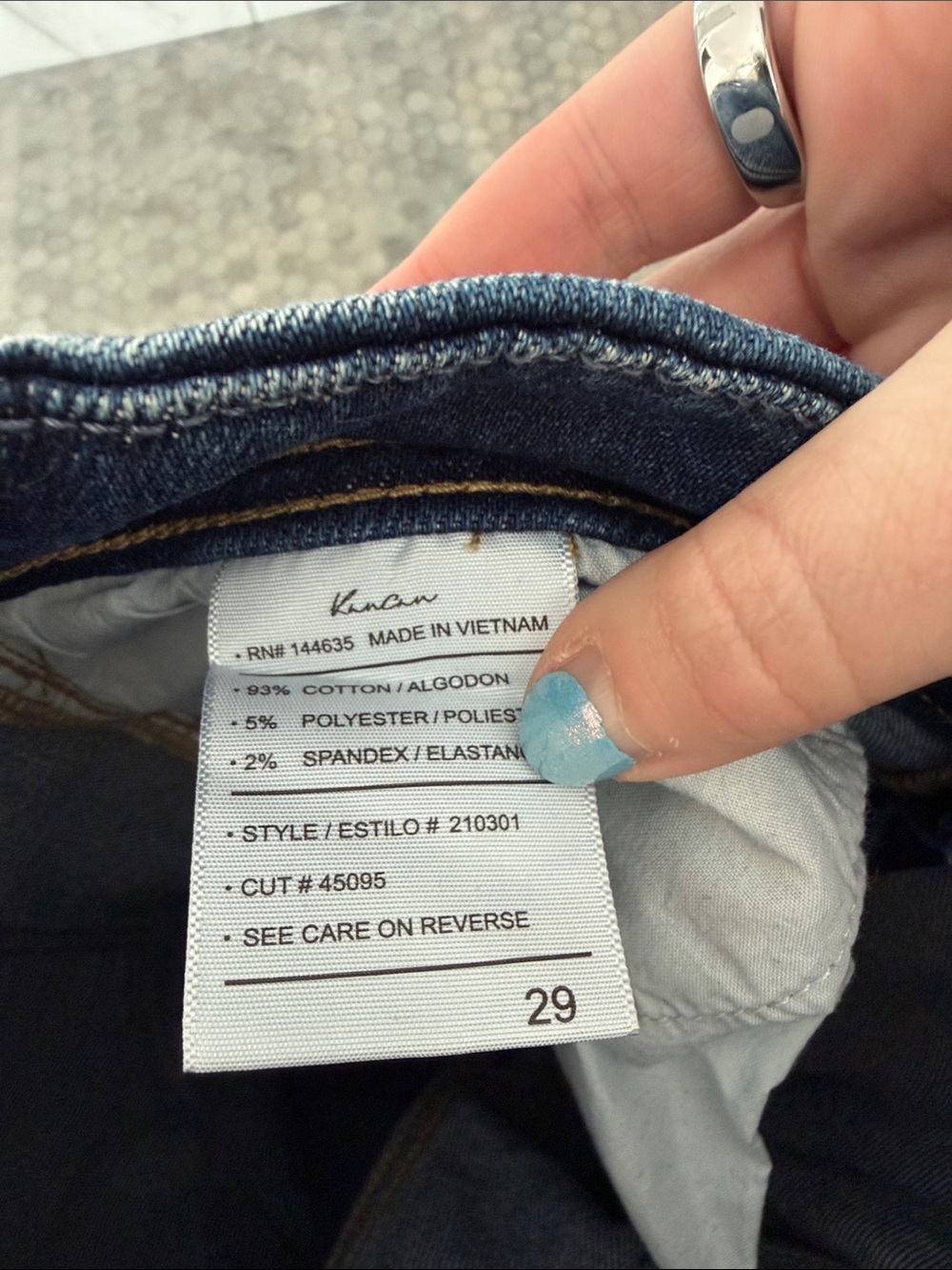 KanCan Dark Indigo Cropped Ankle Jeans with Frayed Hem - Picture 4 of 4